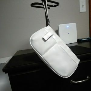 White patent leather wristlet/clutch